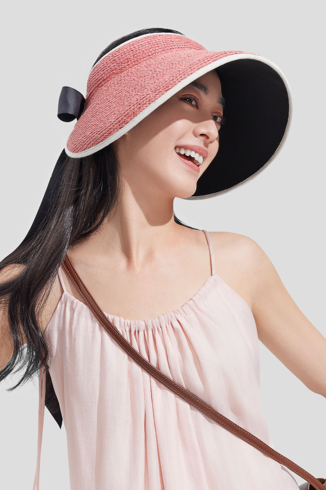 beneunder women's sunshield straw hat #color_light pink raffia