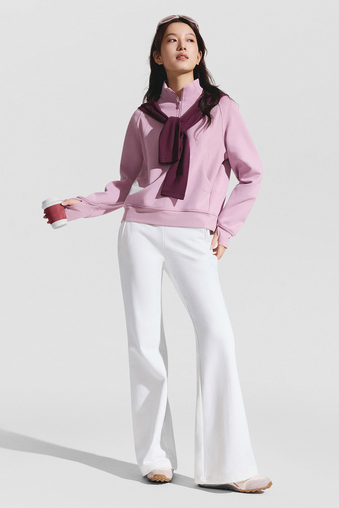 beneunder windglow womens 360 uvshield stretch jacket upf50#color_light pink