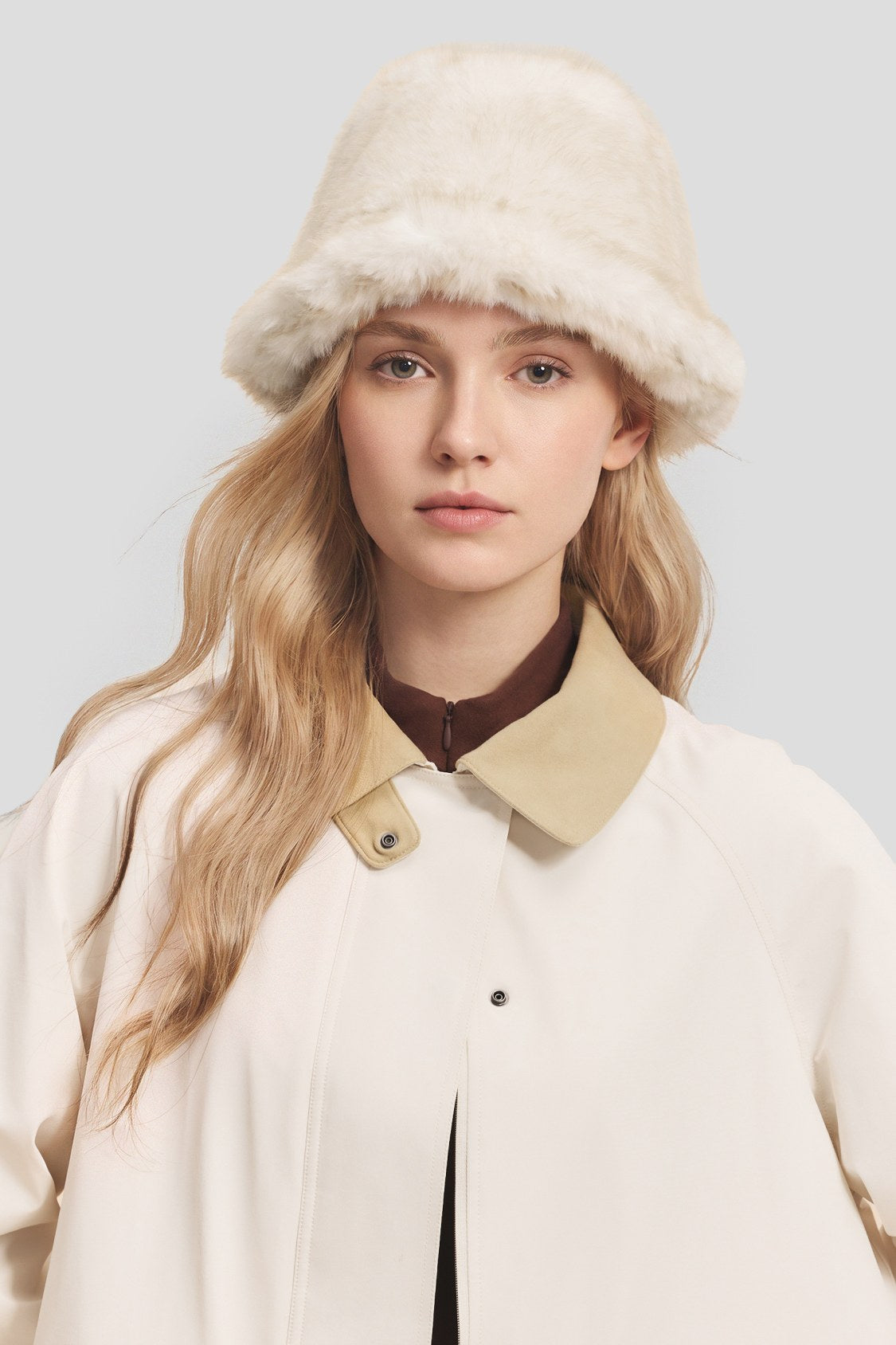 Mixed-Pile Fleece Thermal Bucket Hat PM047