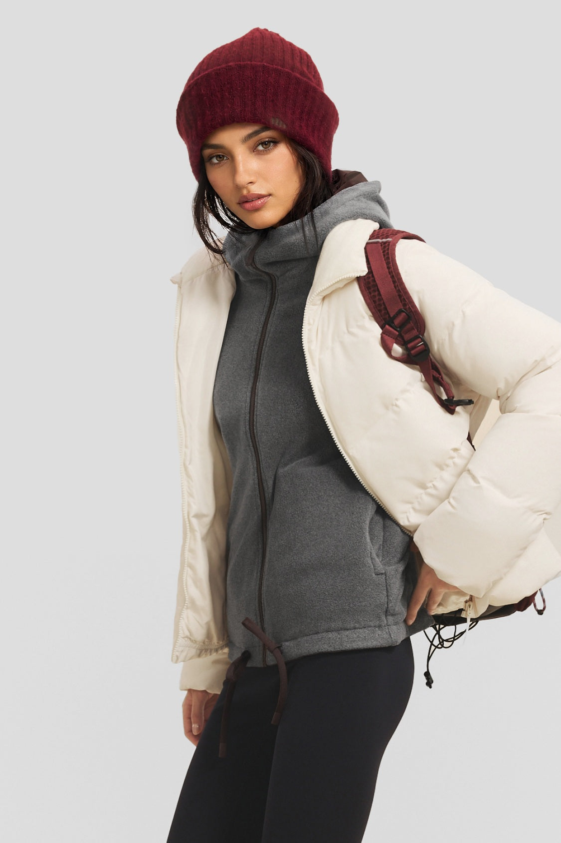 Women's Reversible Micro Fleece Hooded Jacket (Mid Warmth) PM030