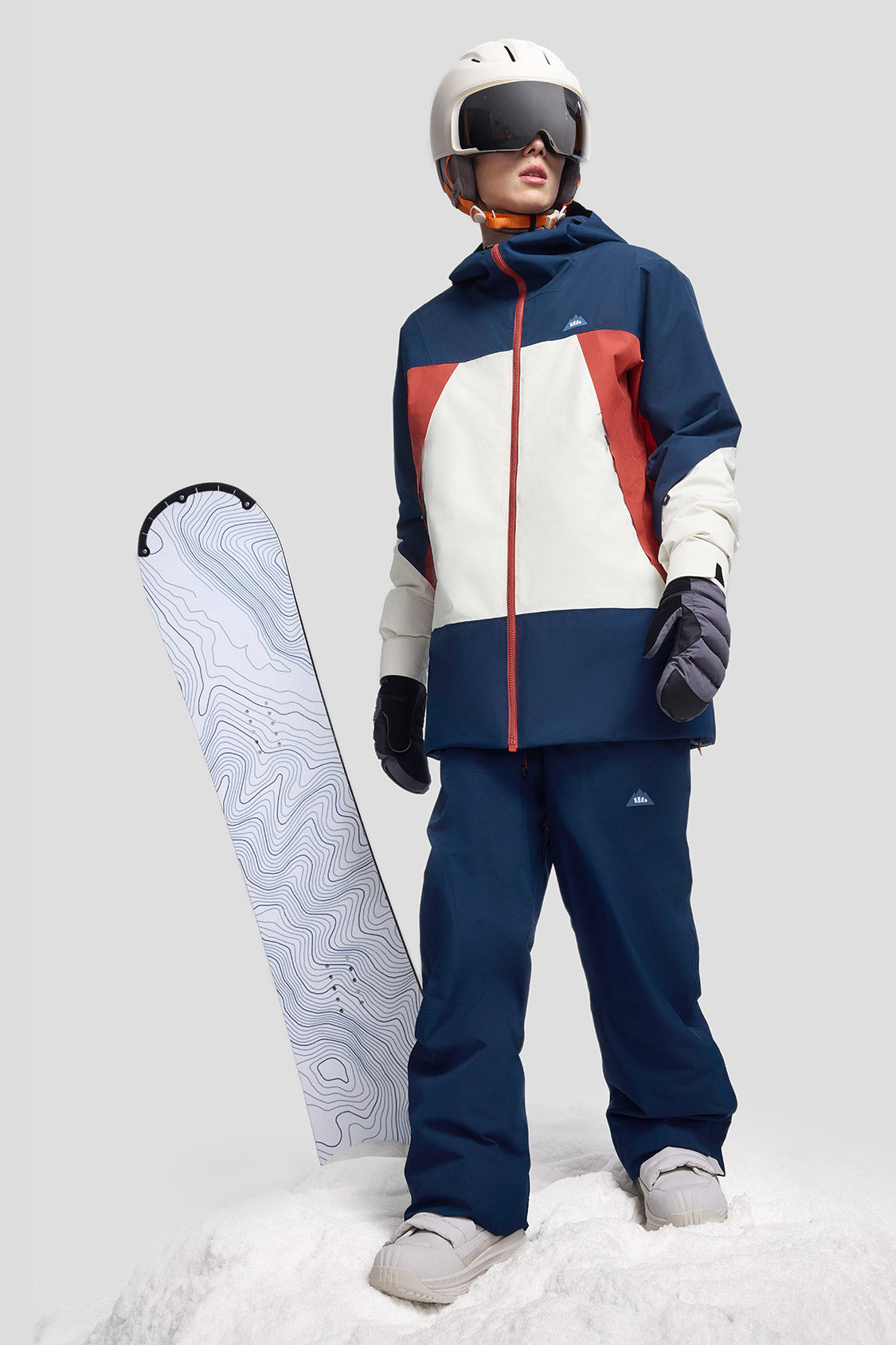 beneunder ski set #color_ocean blue - misty ivory