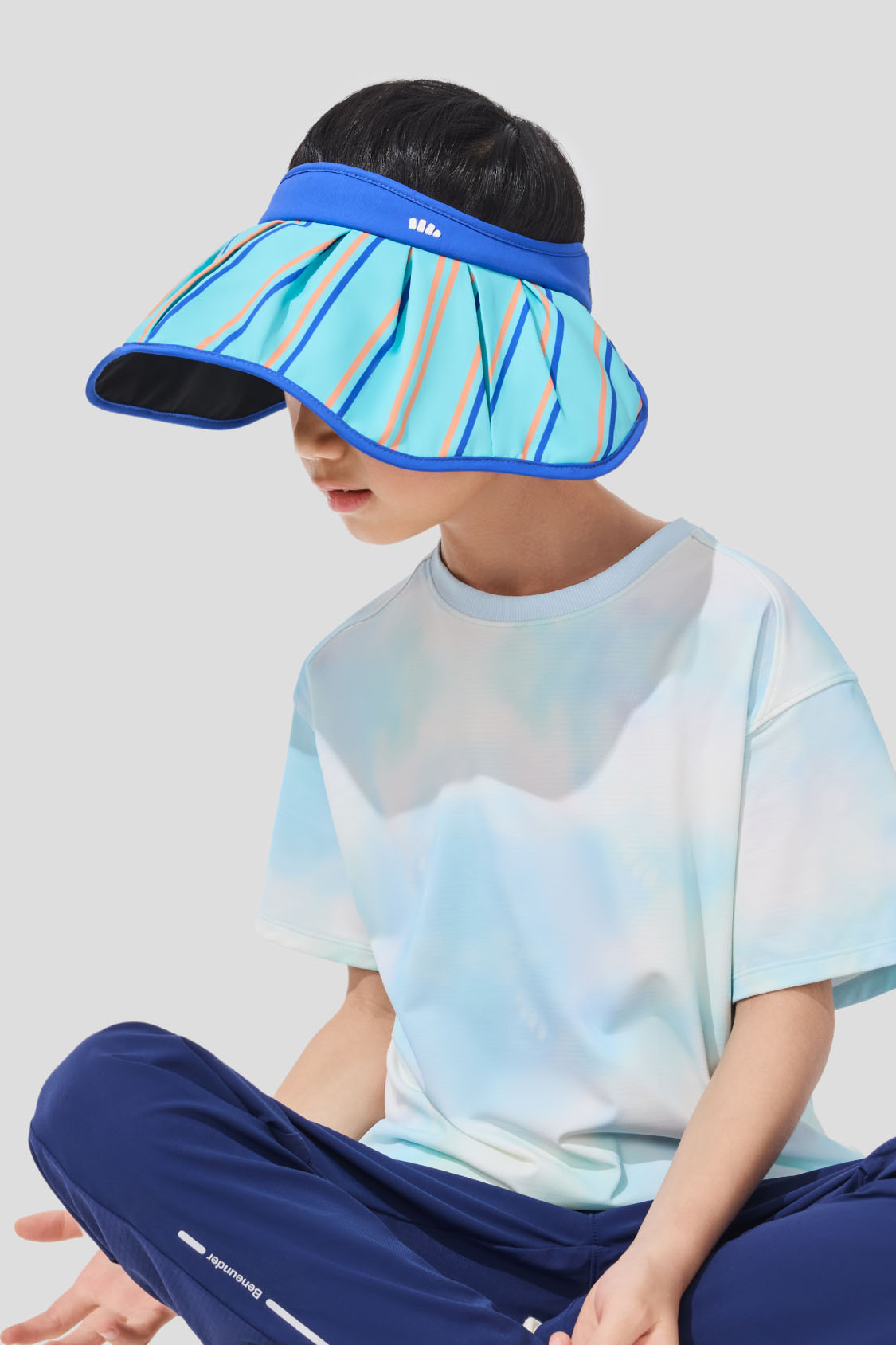 beneunder kid sun hat #color_ocean strepes