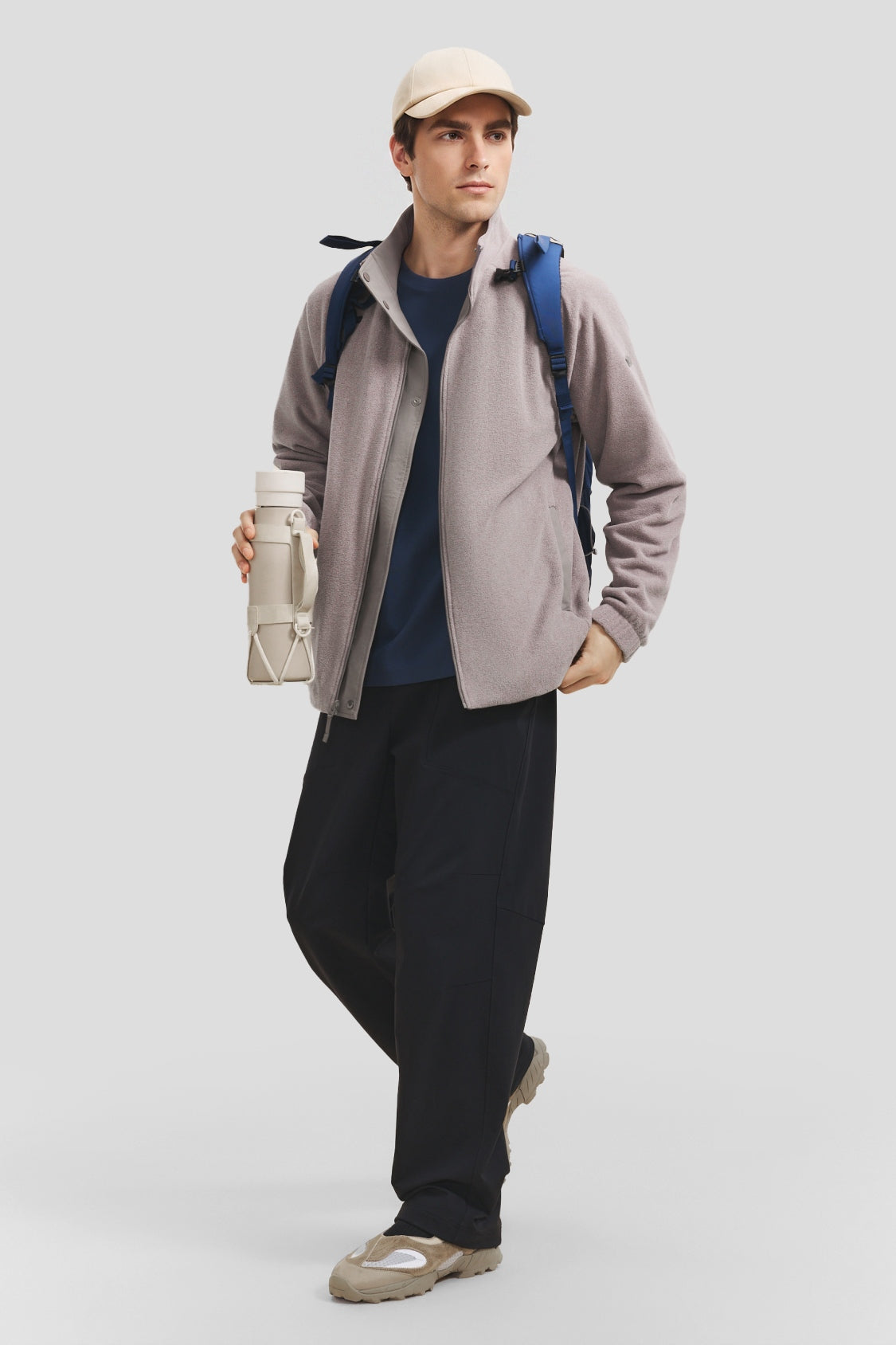 Men's Reversible Stand-Collar Micro Fleece Jacket (Mid Warmth) PM036