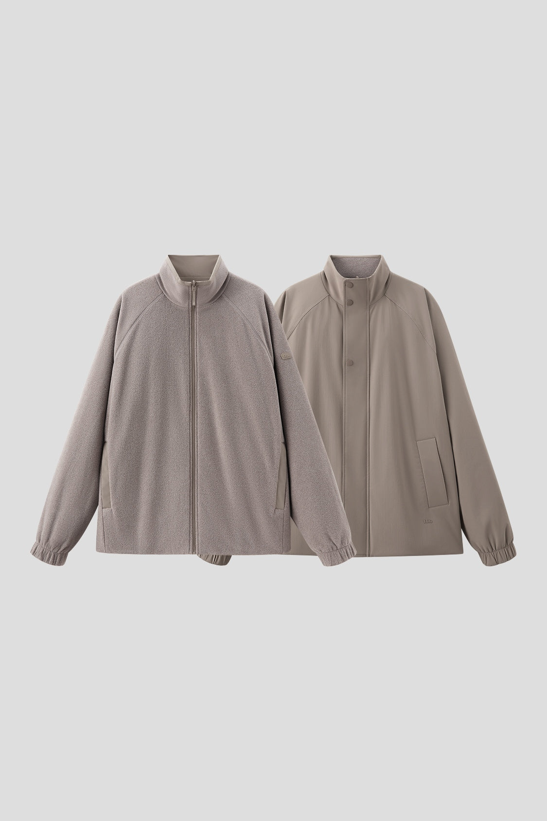Men's Reversible Stand-Collar Micro Fleece Jacket (Mid Warmth) PM036