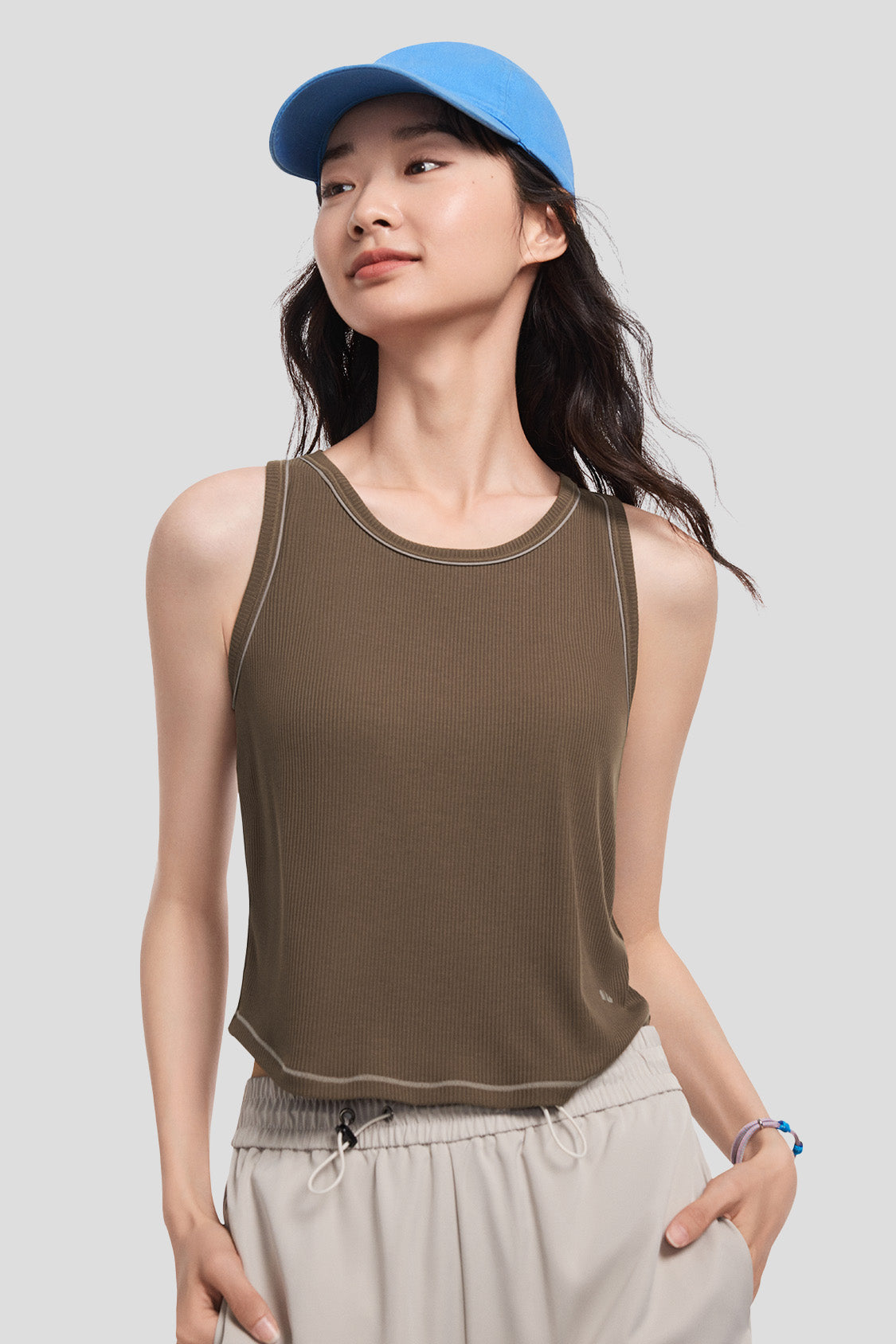 beneudner women's tank top #color_pine field brown