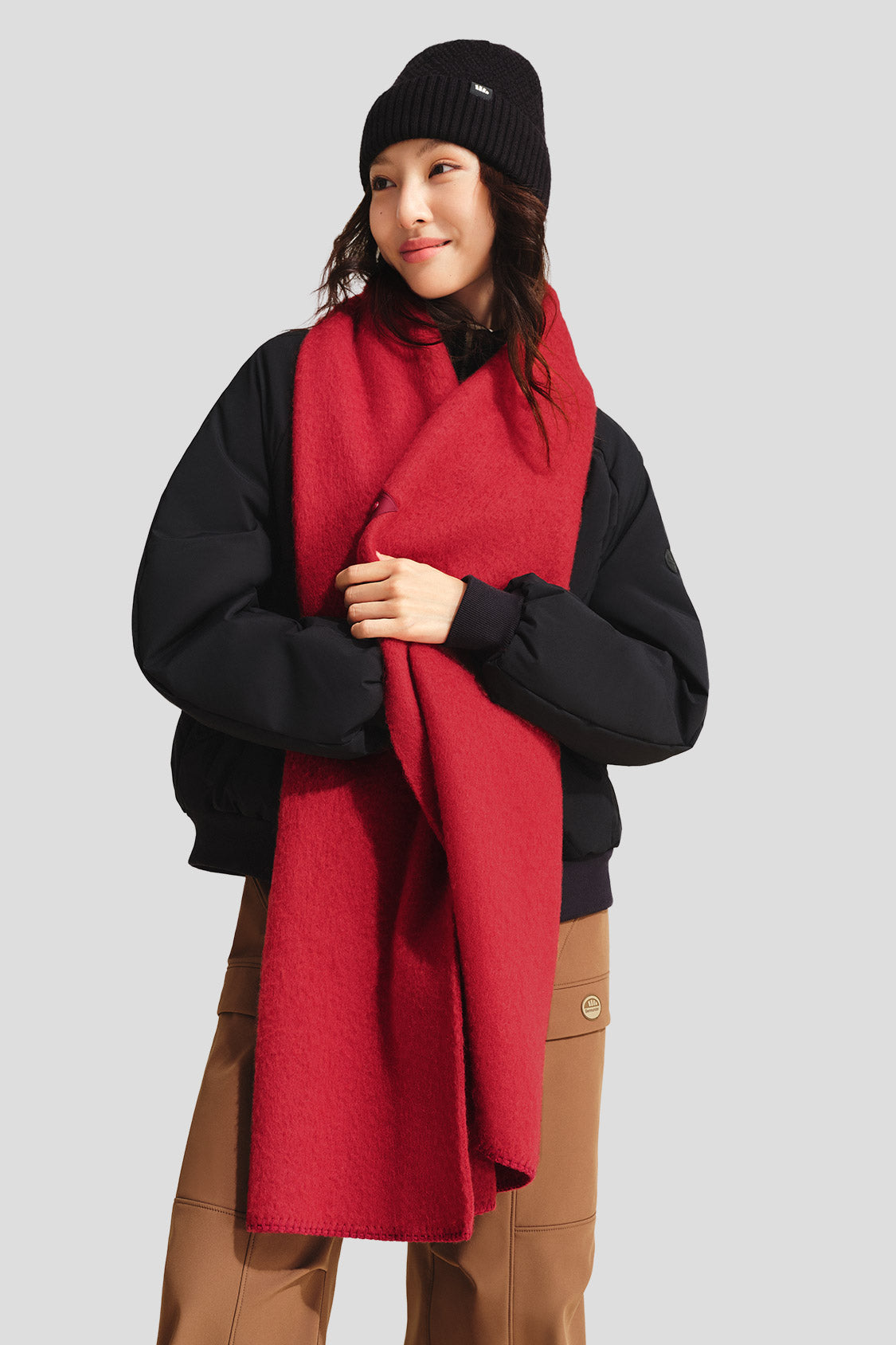 beneunder unisex wool scarf #color_red