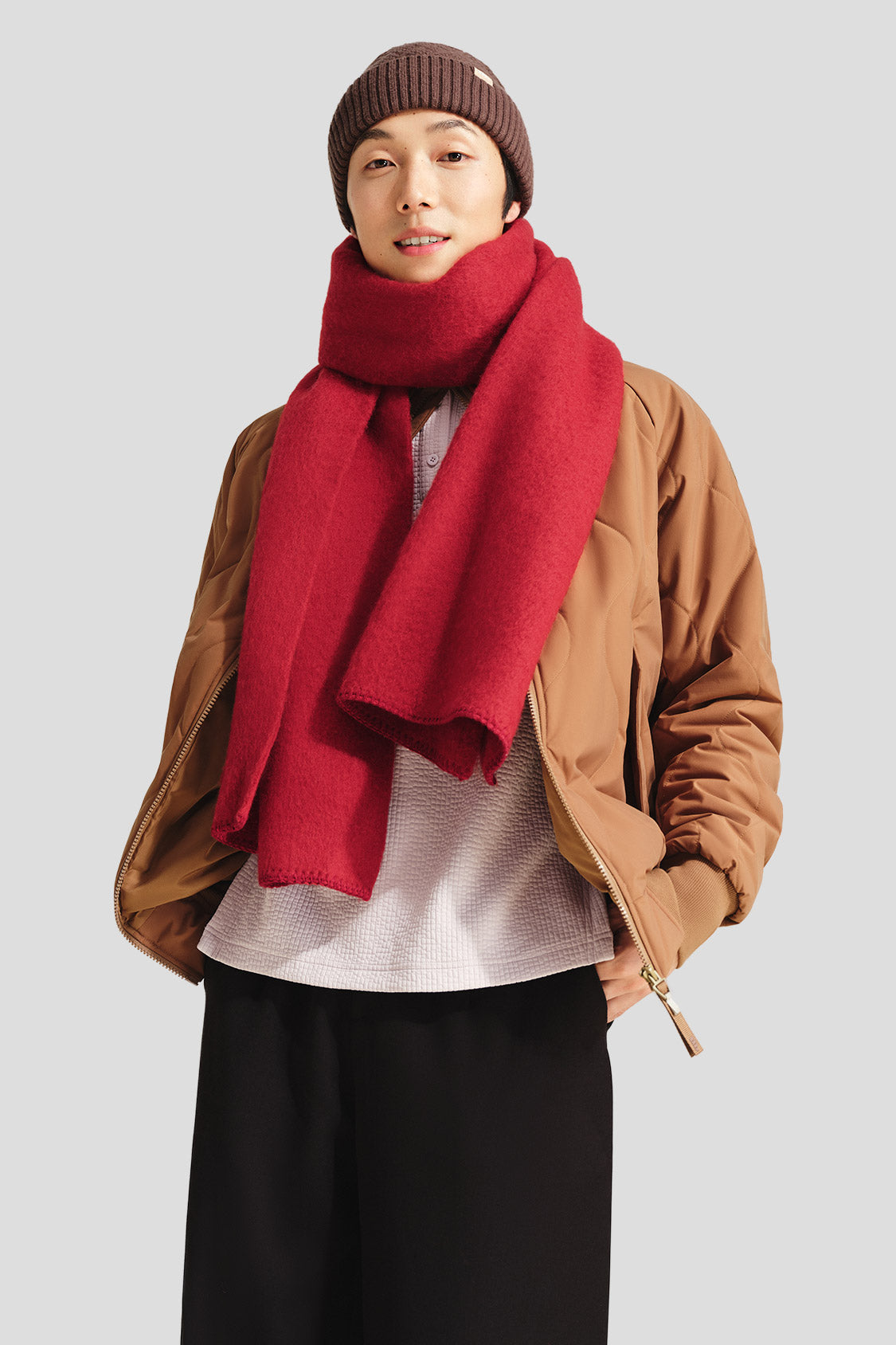 beneunder unisex wool scarf #color_red