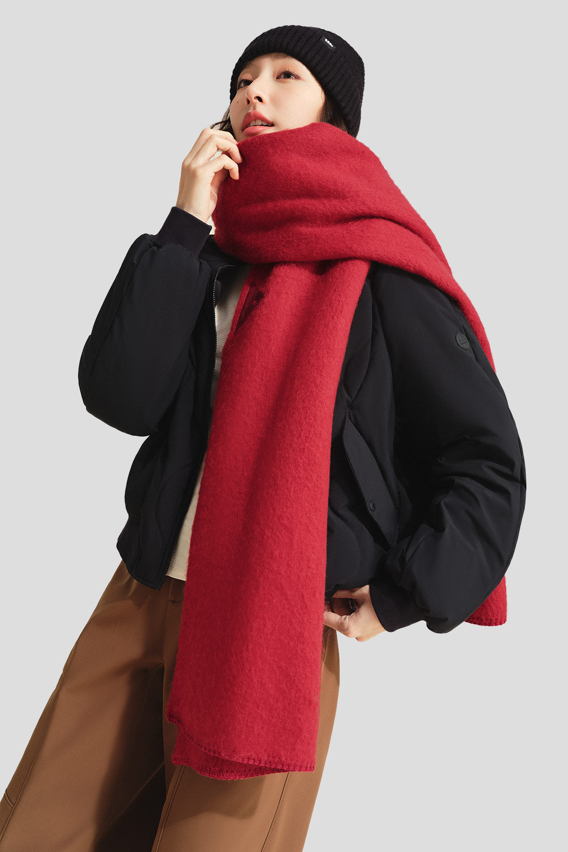 beneunder unisex wool scarf #color_red