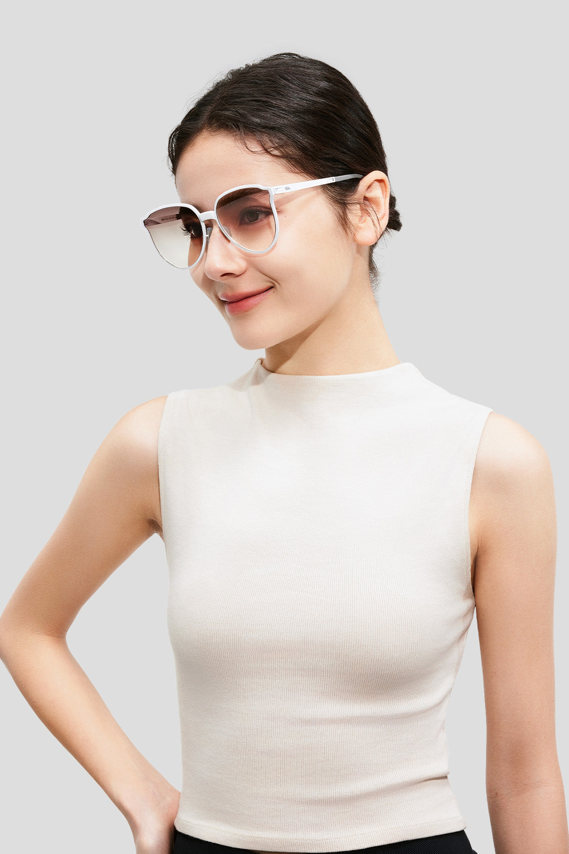 beneunder ultra-lightweight foldable sunglasses uv400 #color_rose white