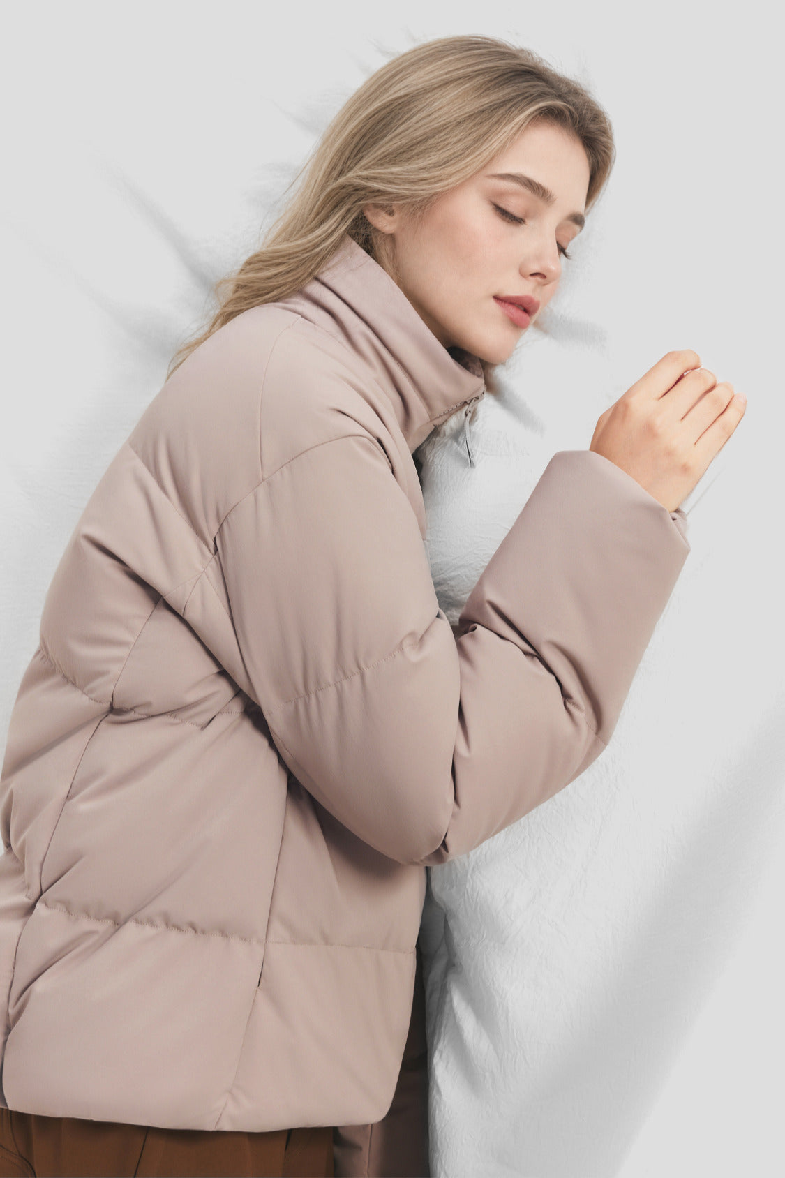 Women's Stretch Softshell Stand-Collar Down Jacket (Maximum Warmth) HD010