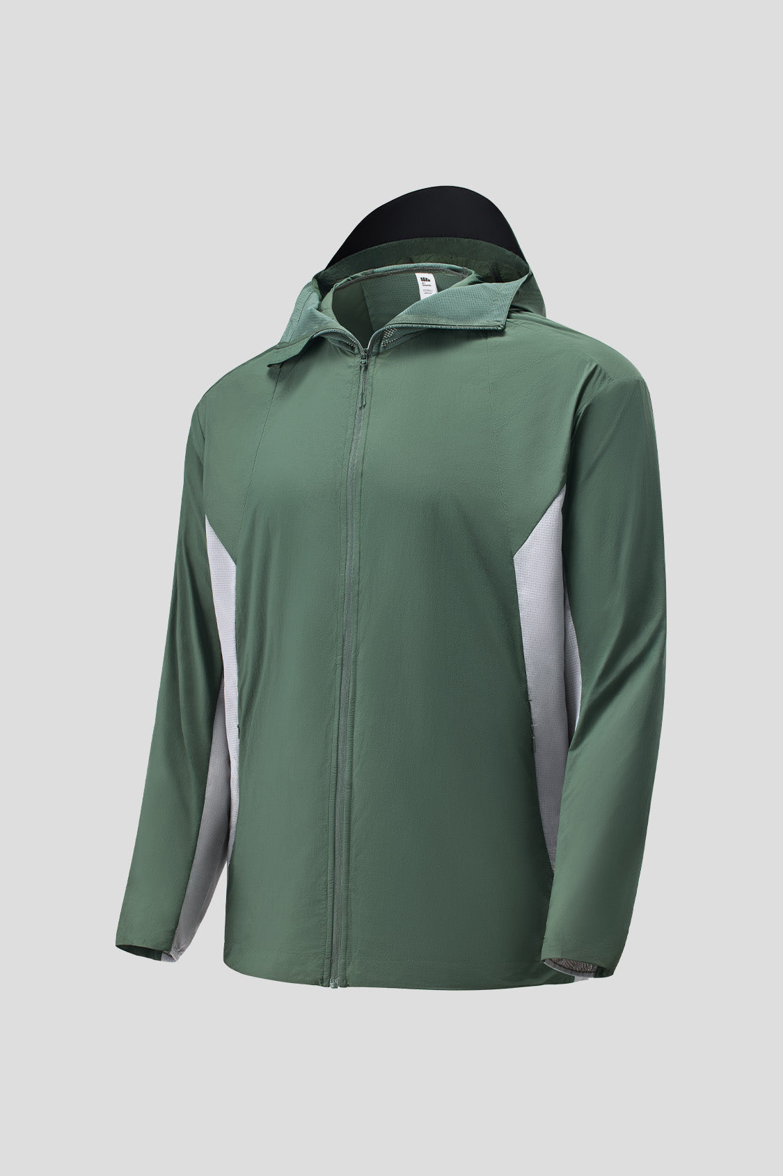 beneunder men's sun protection jacket #color_seaweed green - dark cloud gray