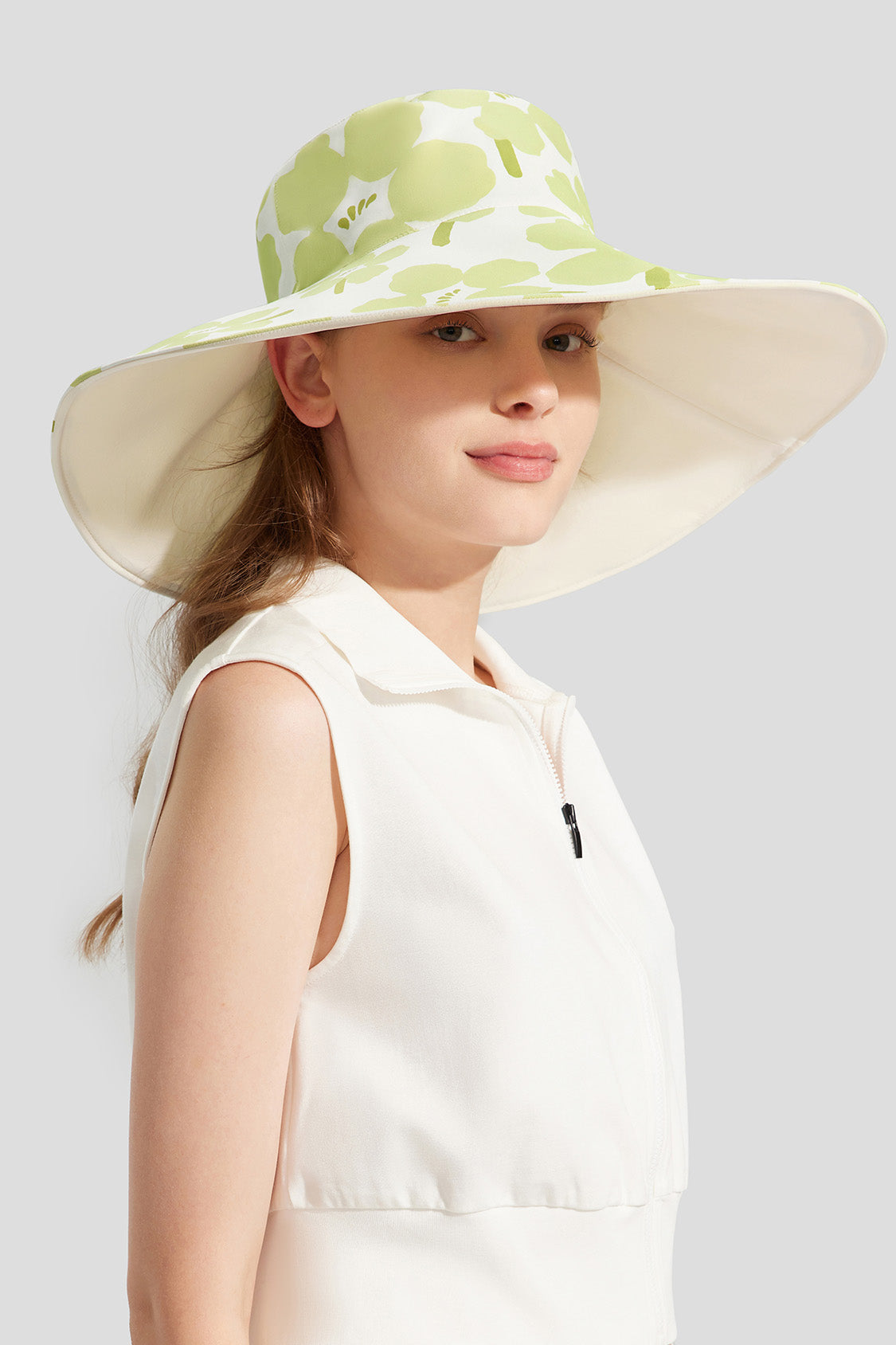 beneunder women's sun bucket hat upf50+ #color_spring wildflower - white