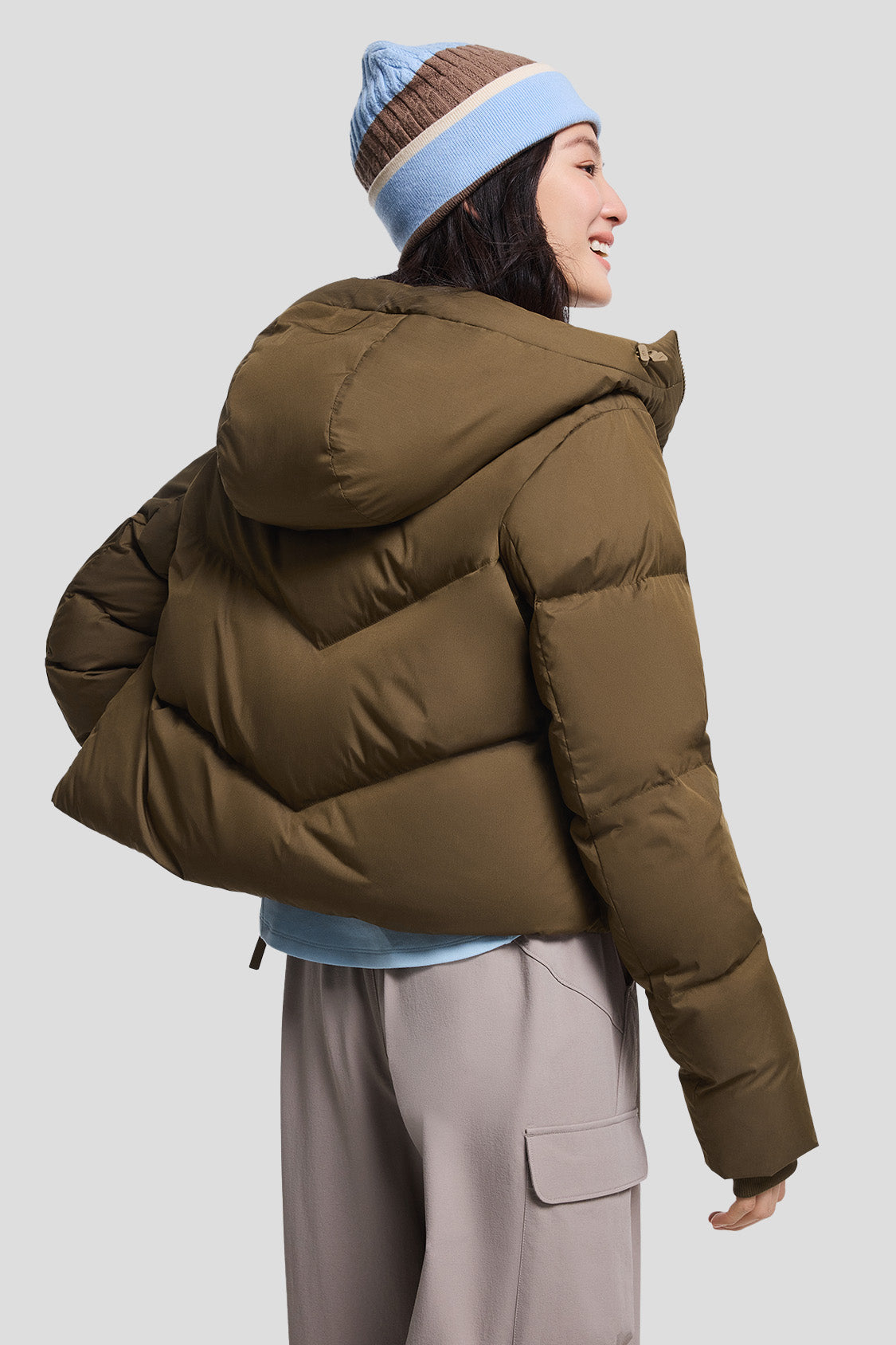 beneunder women's down jacket #color_truffle brown