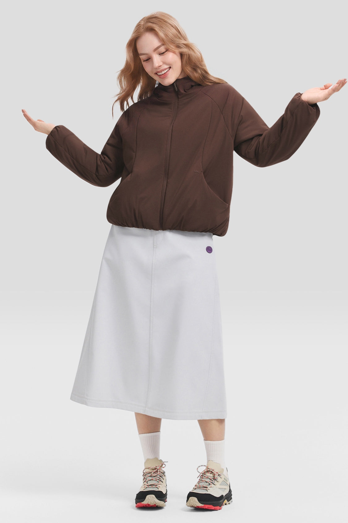 Women's Stretch Hooded Insulated Jacket (Mid Warmth) EF003