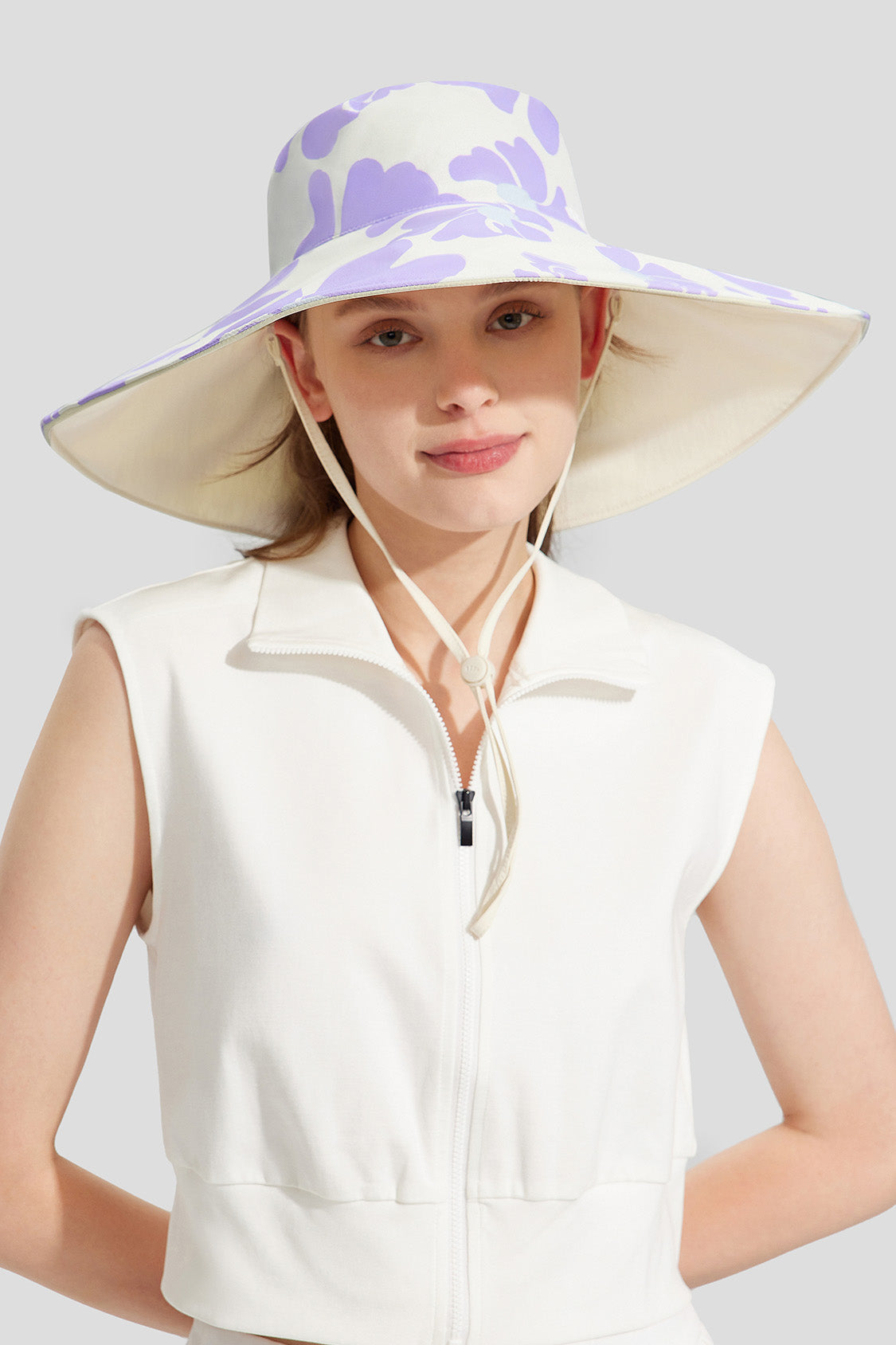 beneunder women's sun bucket hat upf50+ #color_winter orchid - white