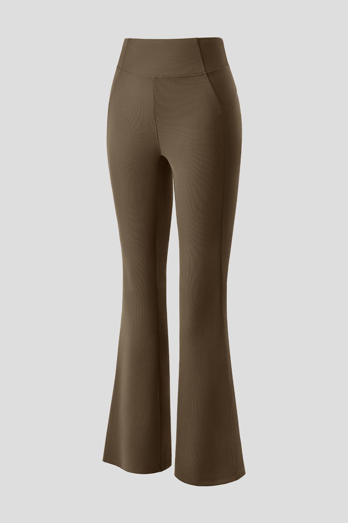 beneunder women's high elastic flared pants all season #color_truffe brown