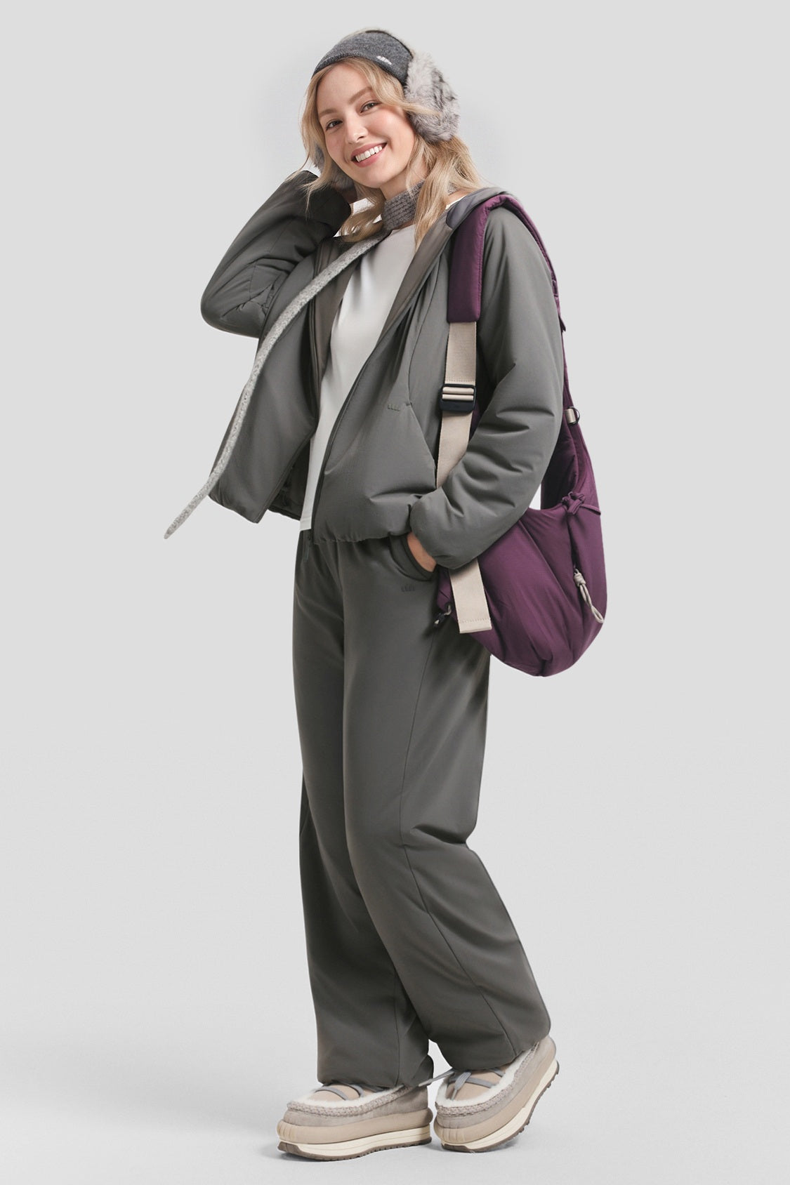 Women's Stretch Hooded Insulated Jacket (Mid Warmth) EF003