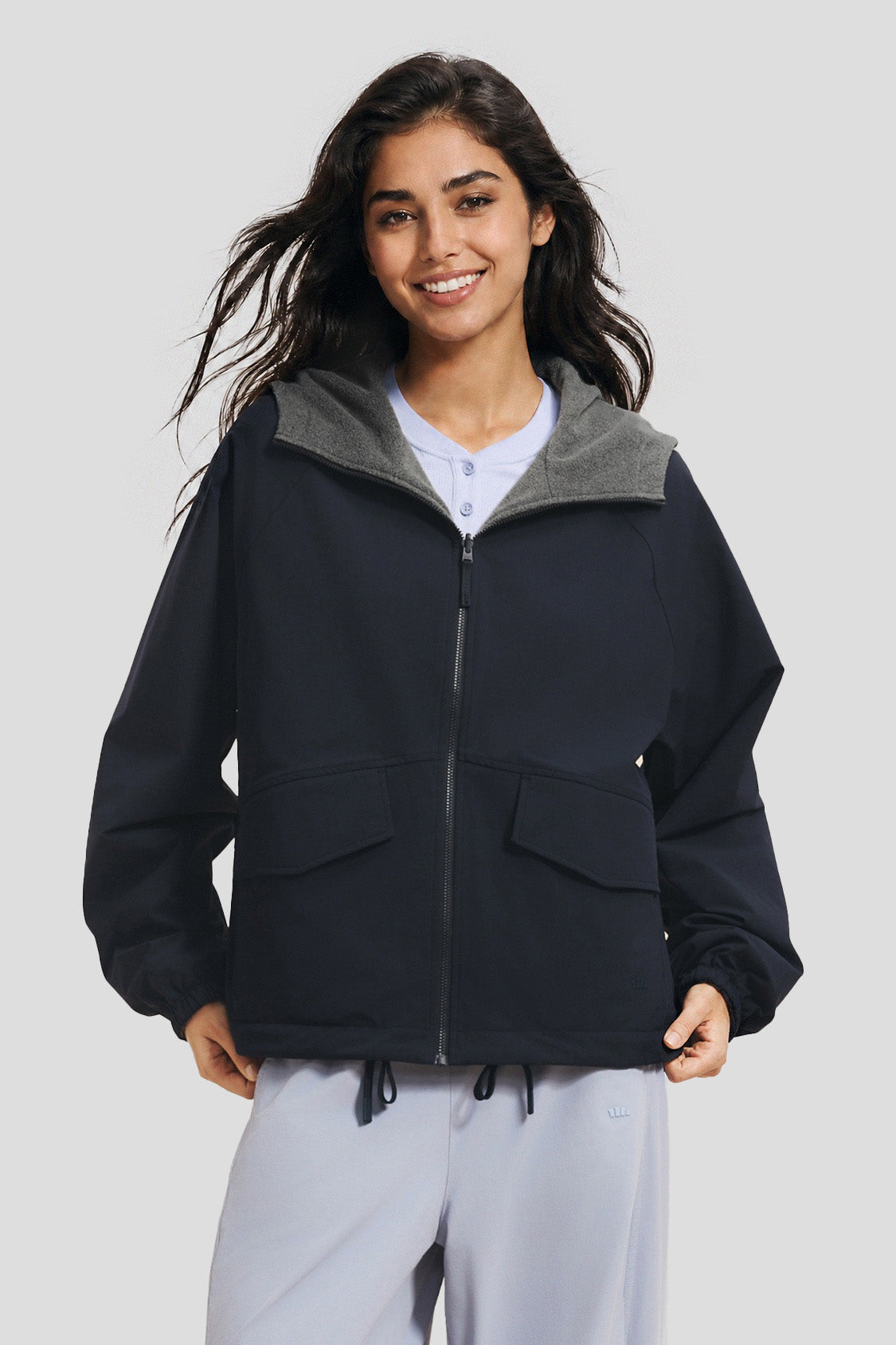 Women's Reversible Micro Fleece Hooded Jacket (Mid Warmth) PM030