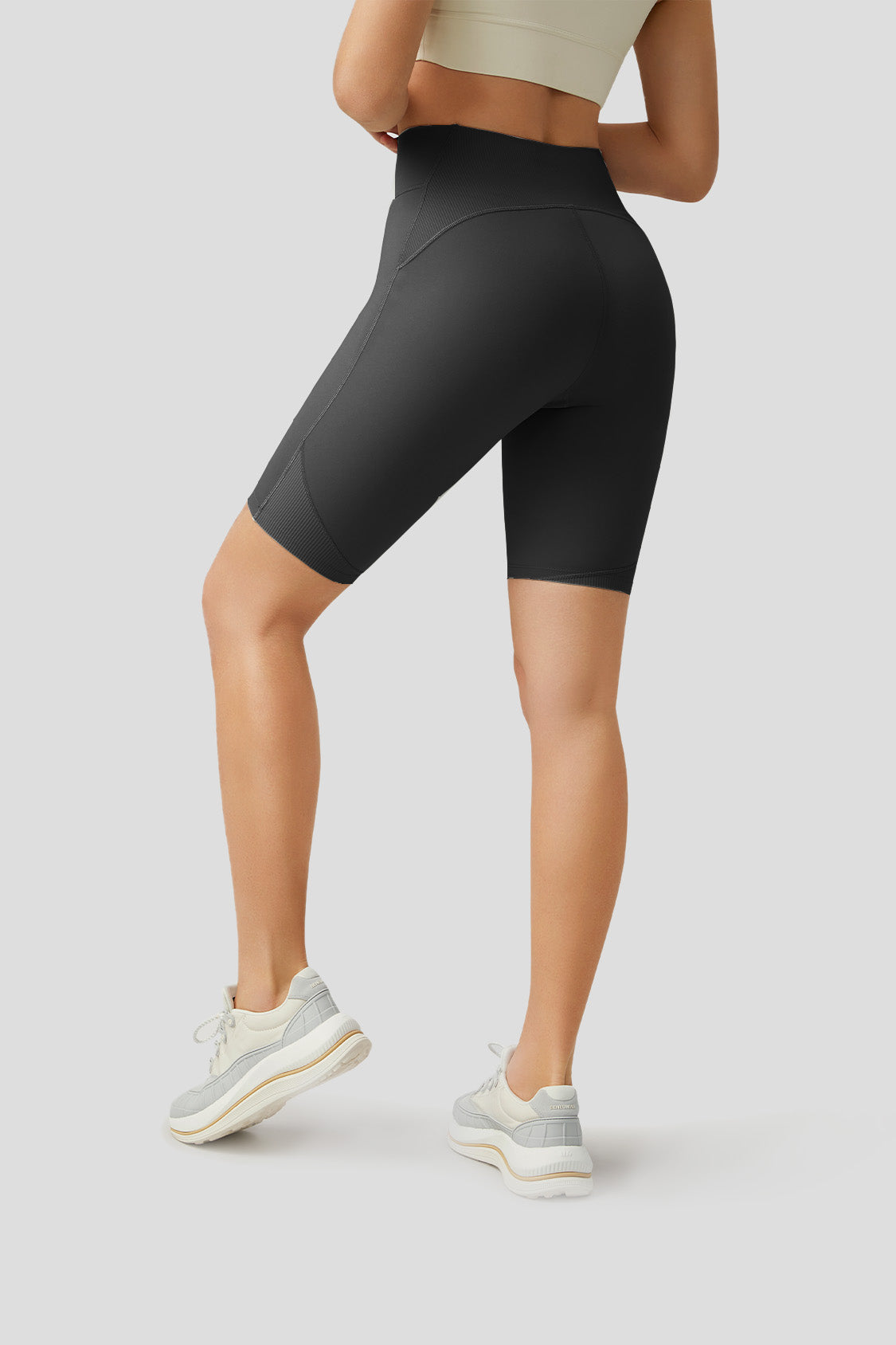 beneunder airloop high waist biking short for women #color_black